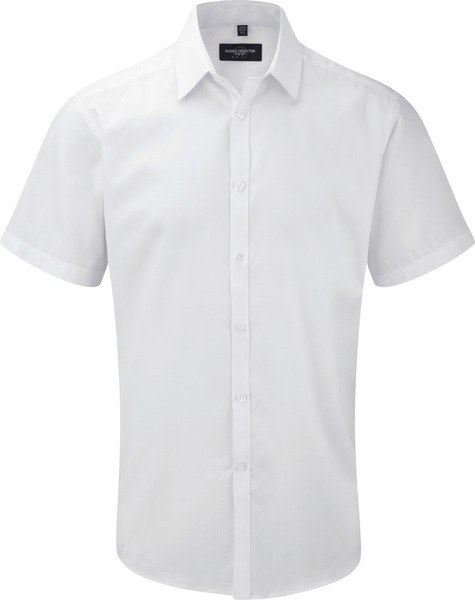 Russell Collection RU963M - Mens' Short Sleeve Herringbone Shirt