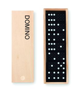 Premium Wooden Box Domino Set - 28 Pieces - GiftRetail MO9188