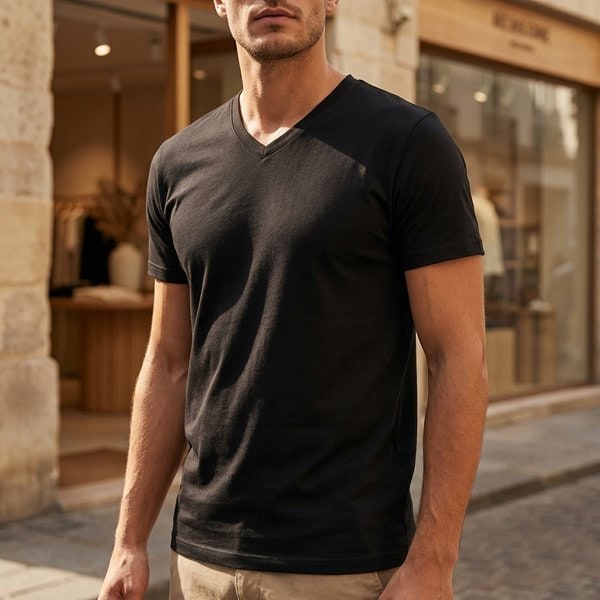 Heavy V-neck T-shirt unisex