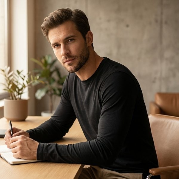 MalfiniPremium Men's Long Sleeve Slim Fit Tee