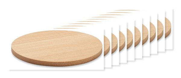 BAYIN Eco-Friendly Round Bamboo Drink Coaster Set
