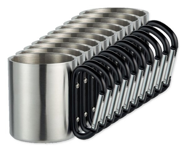 TRUMBO Lightweight Stainless Steel Mug with Carabiner Handle